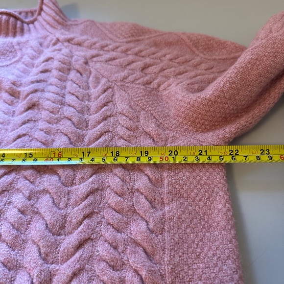 J. Crew Dusty Rose Cable Knit Mock Neck Sweater | Size Small - Picture 6 of 9